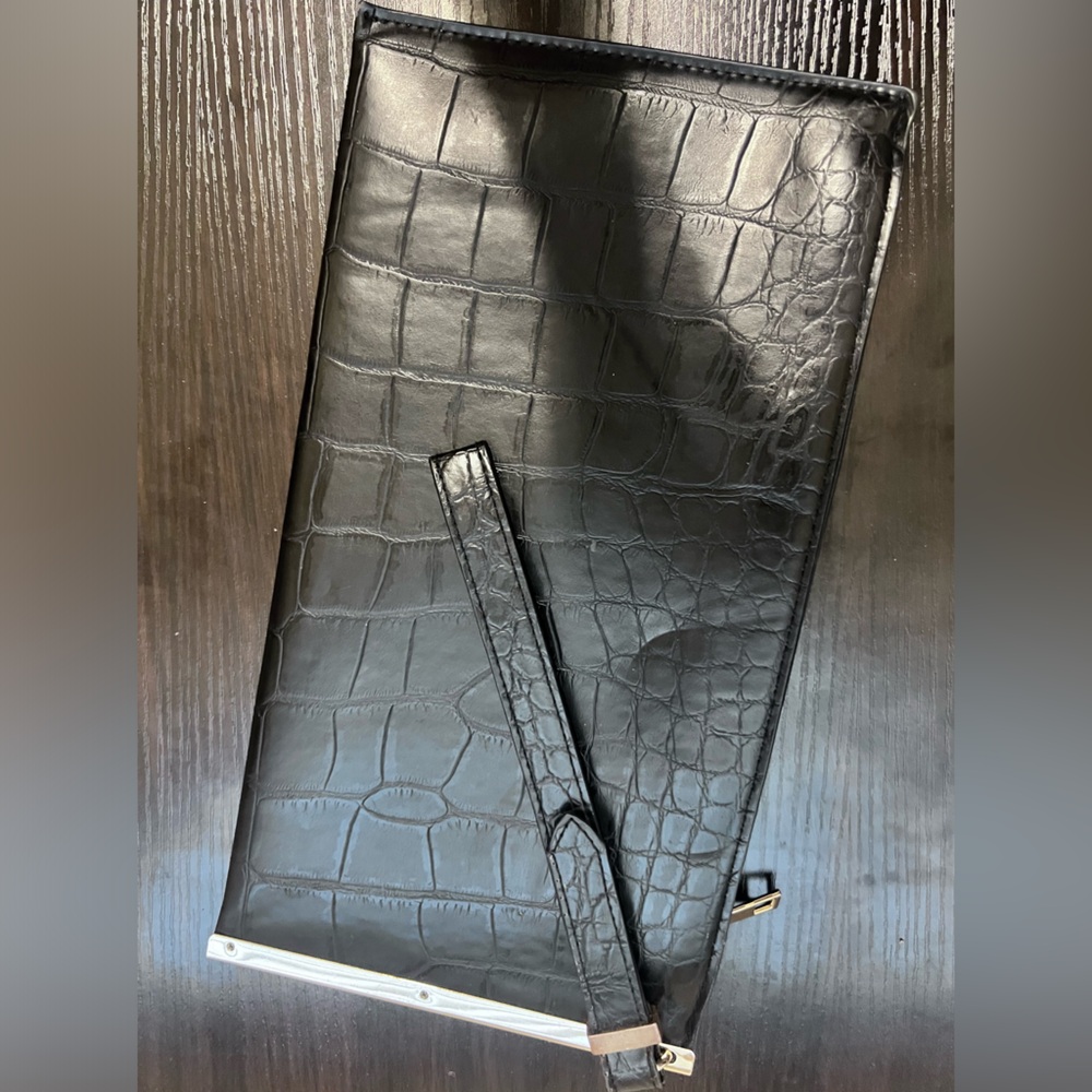 Black wristlet clutch